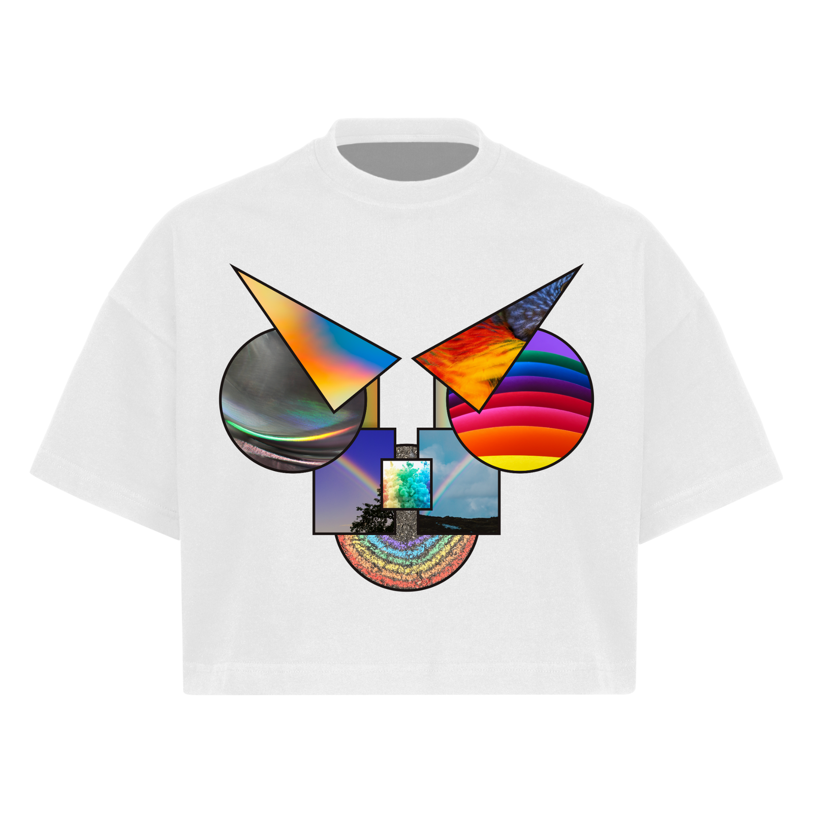 "Rainbow" Cropped Oversized Tee T-shirt